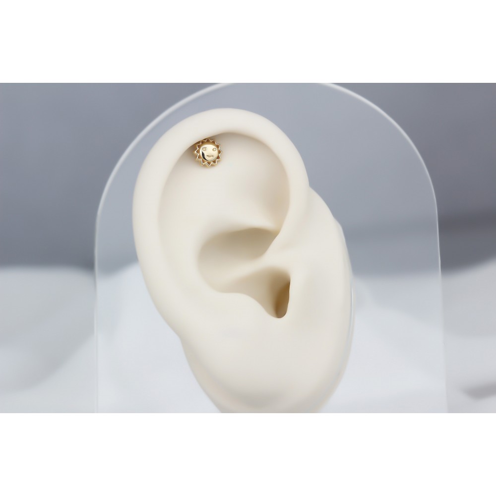 Glorria Altın Güneş Helix Piercing