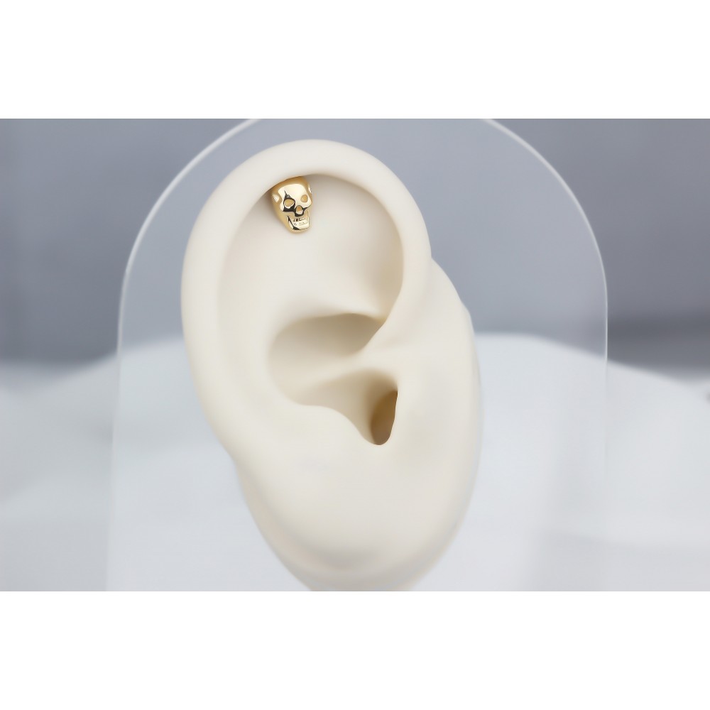 Glorria Altın Kuru Kafa Helix Piercing