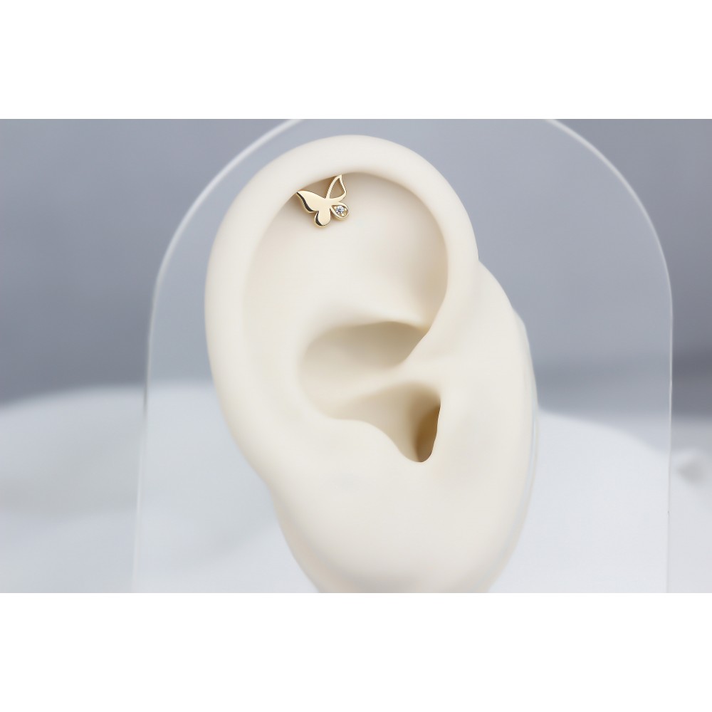 Glorria Altın Kelebek Helix Piercing