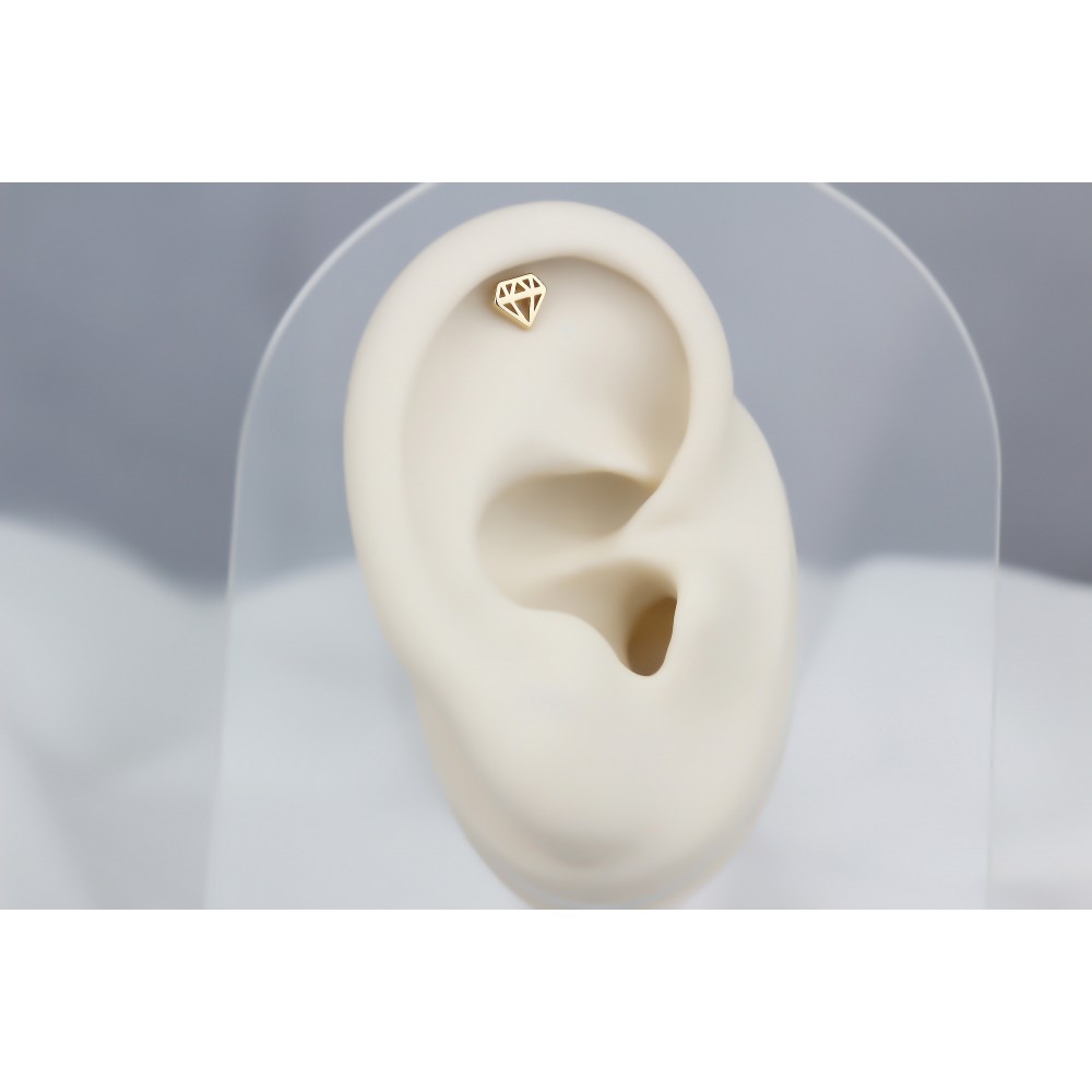 Glorria Altın Elmas Helix Piercing