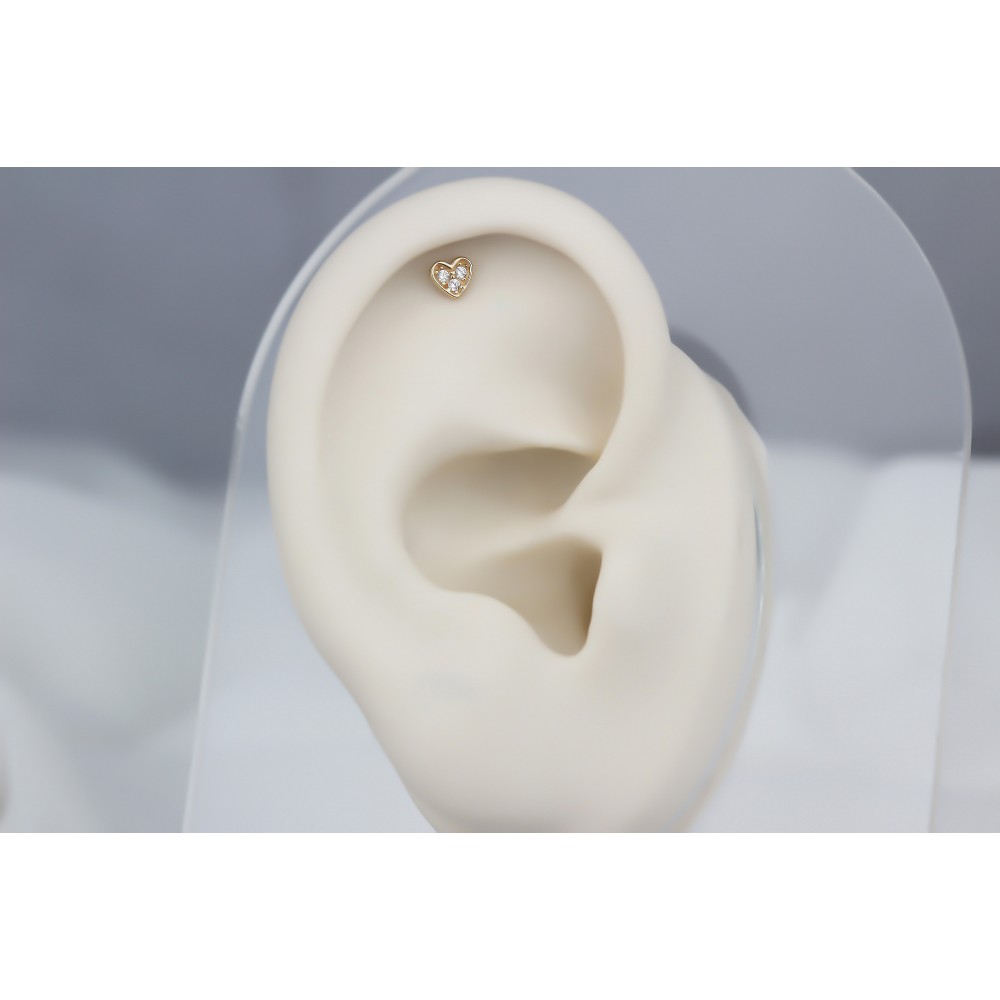 Glorria Altın Kalp Helix Piercing