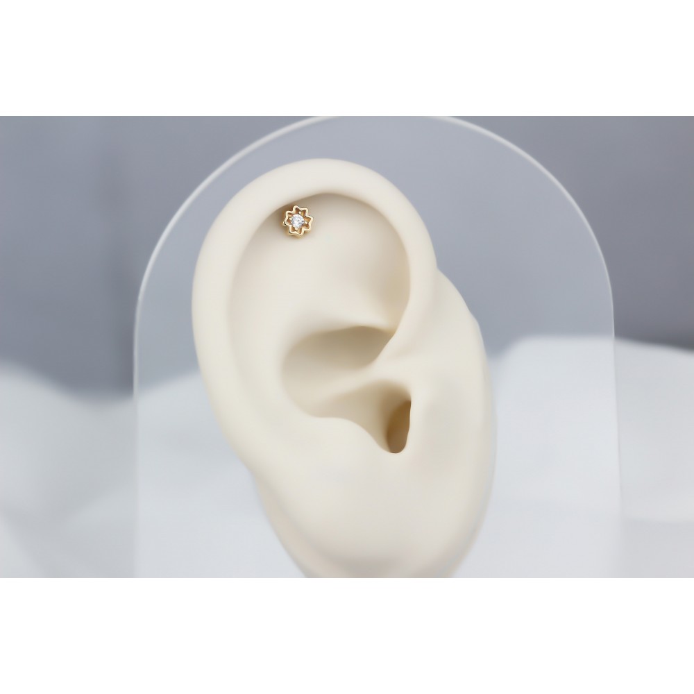 Glorria Altın Tektaş Helix Piercing