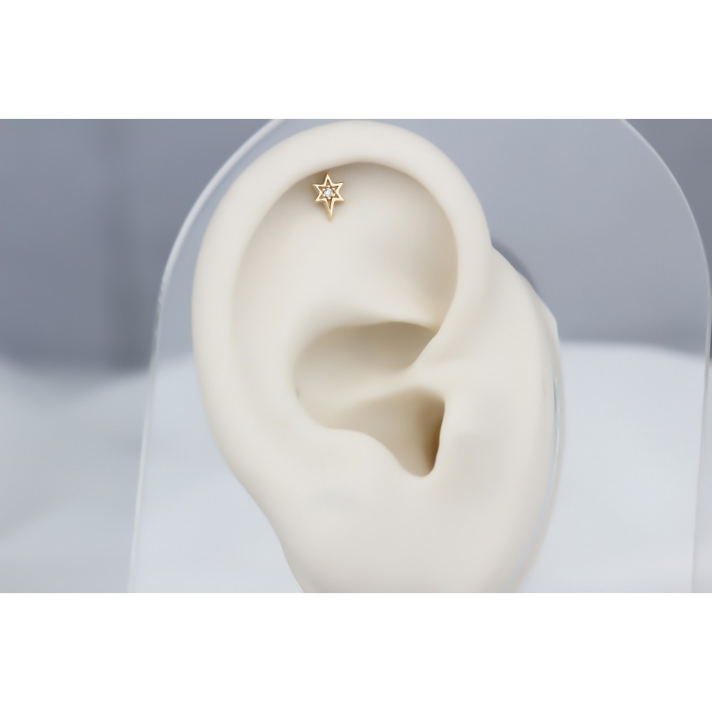 Glorria Altın Kutup Yıldızı Helix Piercing