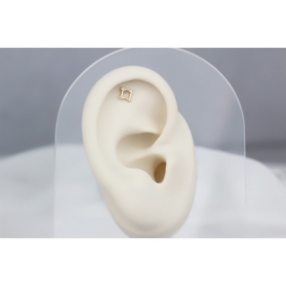 Glorria Altın Geometrik Helix Piercing