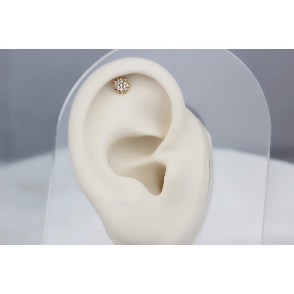 Glorria Altın Güneş Helix Piercing