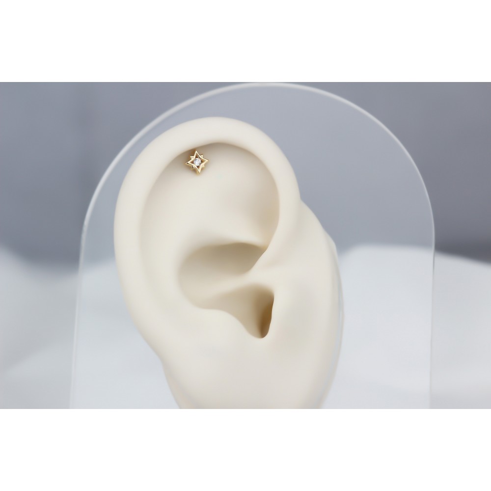 Glorria Altın Yıldız Helix Piercing