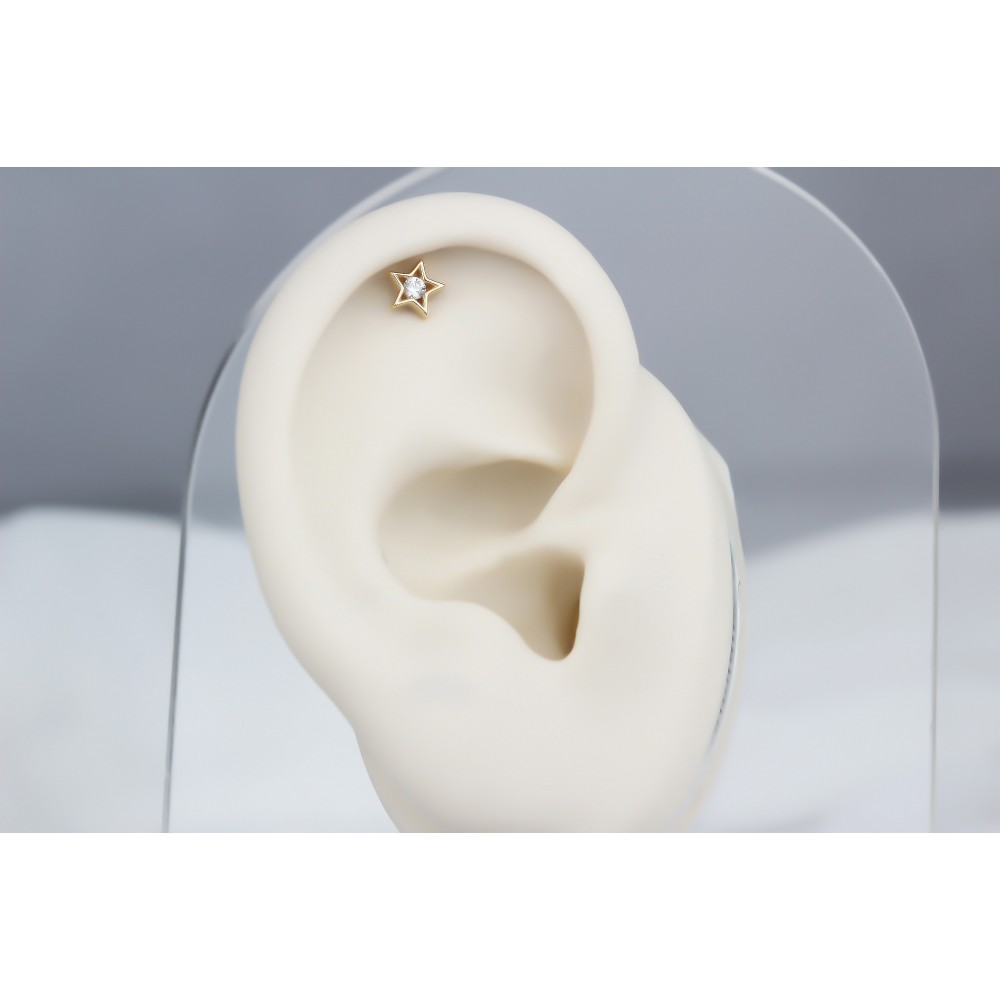 Glorria Altın Yıldız Helix Piercing