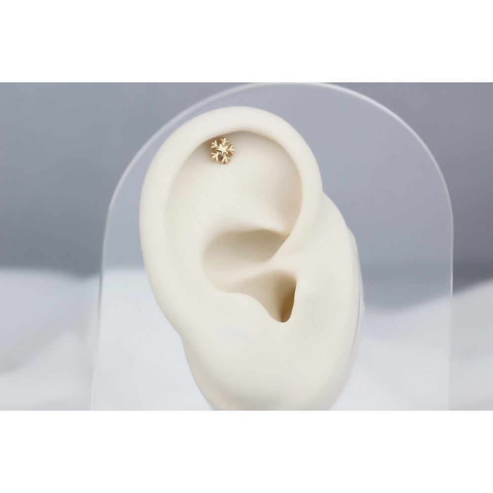 Glorria Altın Kar Tanesi Helix Piercing