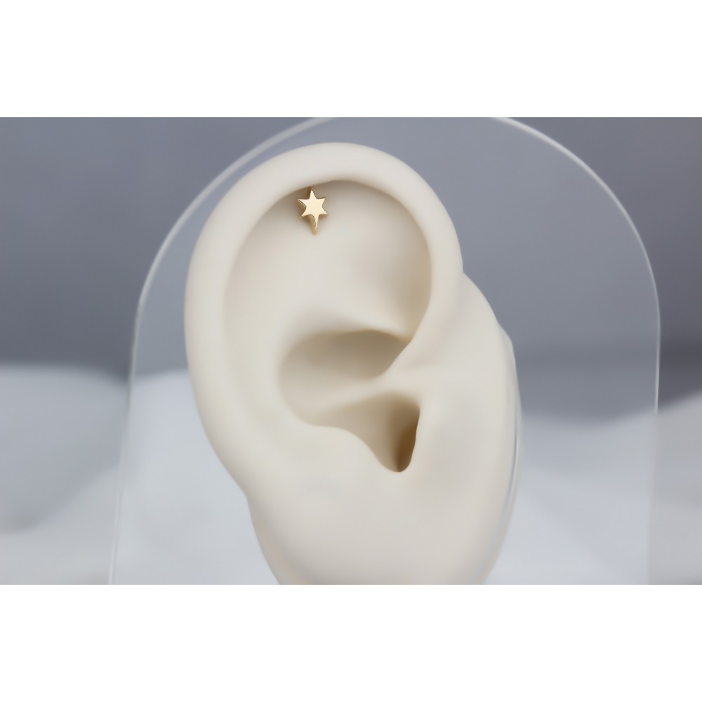 Glorria Altın Kutup Yıldızı Helix Piercing