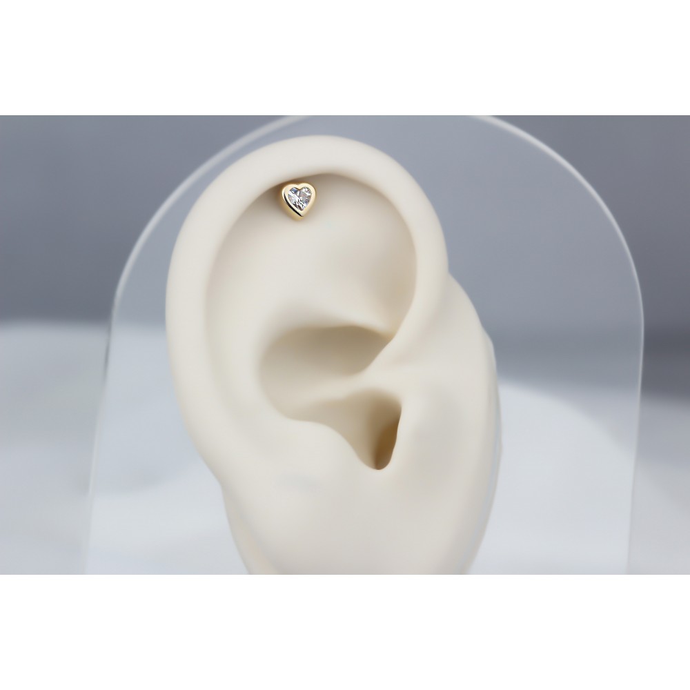 Glorria Altın Kalp Helix Piercing