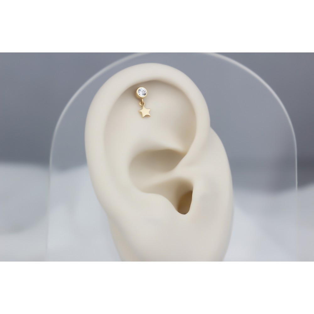 Glorria Altın Sallantı Tektaş Helix Piercing