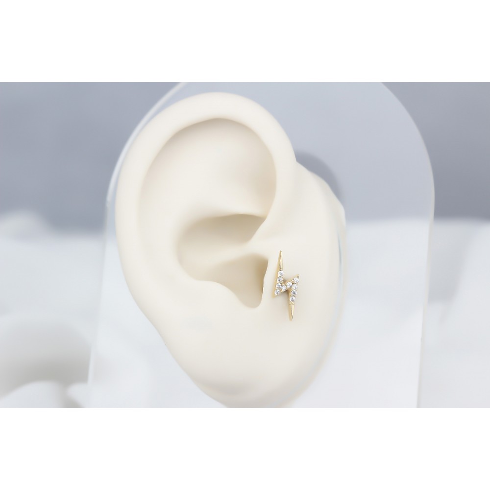 Glorria Altın Şimşek Tragus Piercing