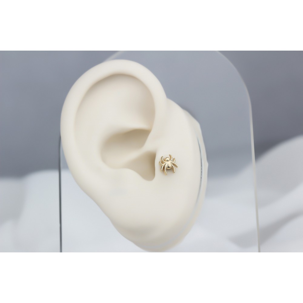 Glorria Altın Örümcek Tragus Piercing