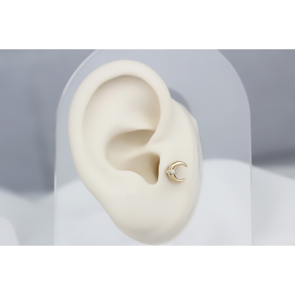 Glorria Altın Hilal Tragus Piercing